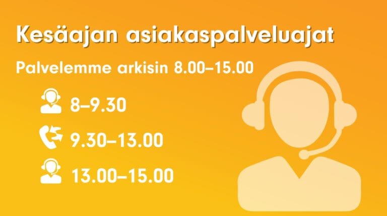 Vaihde ja tekninen tuki palvelevat kesällä seuraavasti